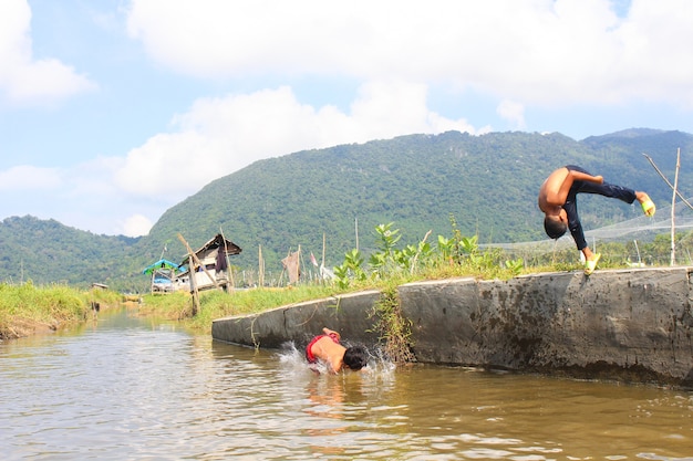 Children Play Water Village