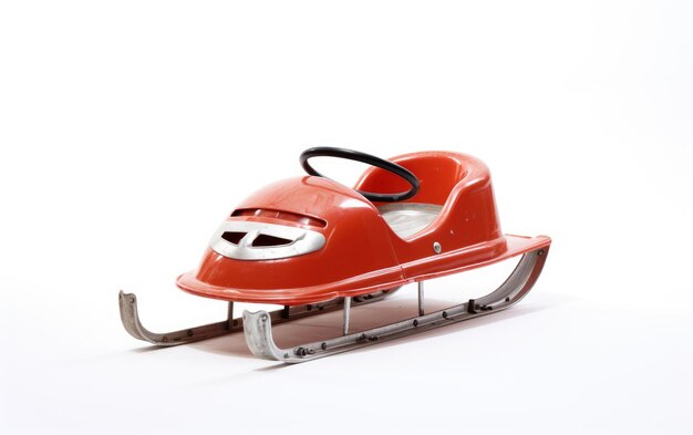 Childs Snowy Sled Adventure em fundo branco