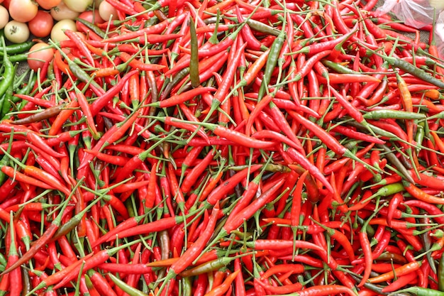 Chile fresco en el mercado