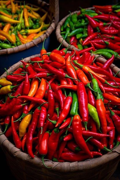 chiles en el mercado