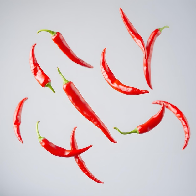 Los chiles vibrantes en movimiento