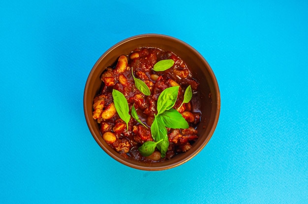 chili con carne clássico receita de prato tradicional nacional com feijão picado pimentão tomate americano