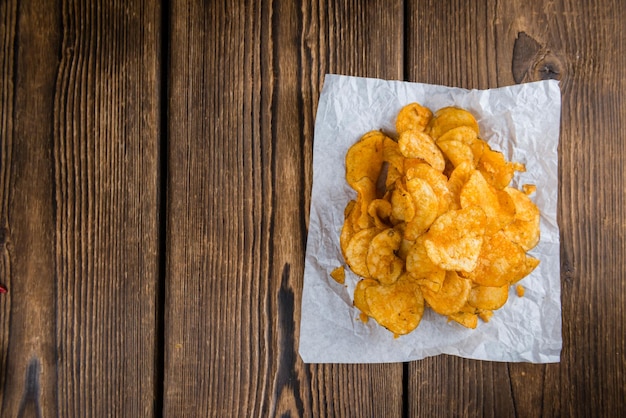 Chili-Kartoffel-Chips Nahaufnahme erschossen