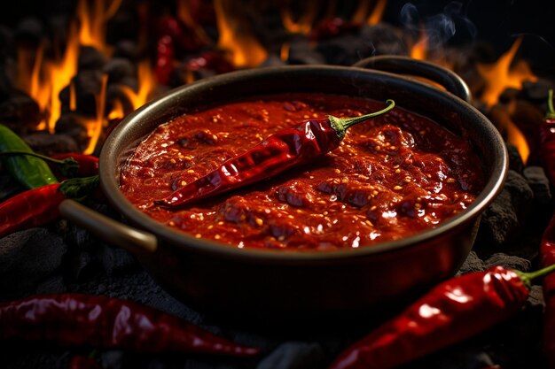 Chili mit gebratenem Knoblauch