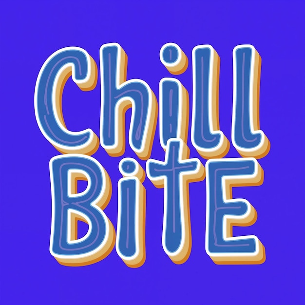 Chill Bite: Logotipo de tipografía de colores