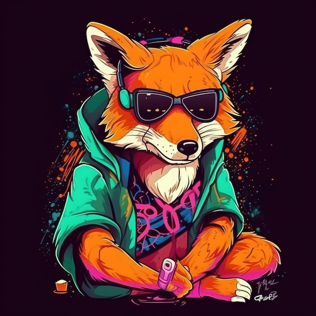 Foto chill fox nft vector imprimir