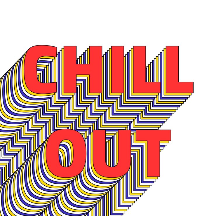 Foto chill out capas de tipografía png retro