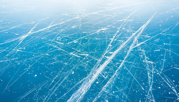 Chilled Elegance Blue Ice's Skate Etchings Textur Eisige Spuren Blaue Eisschlitter Hintergrund