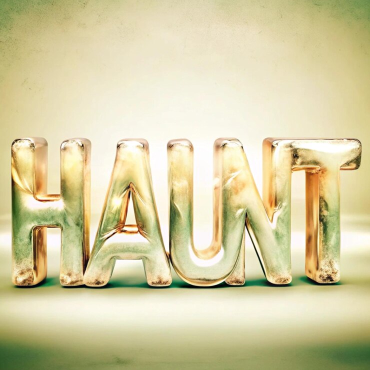 Foto chilling haunt fantasma y tipografía espeluznante