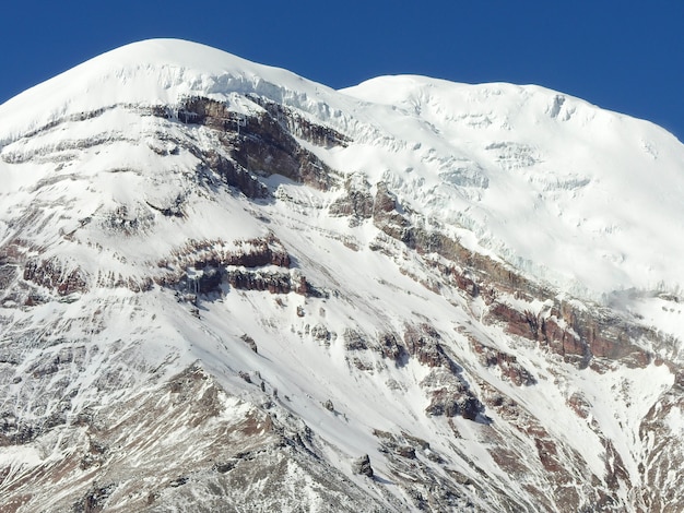 Chimborazo Vulkan mit Schnee bedeckt