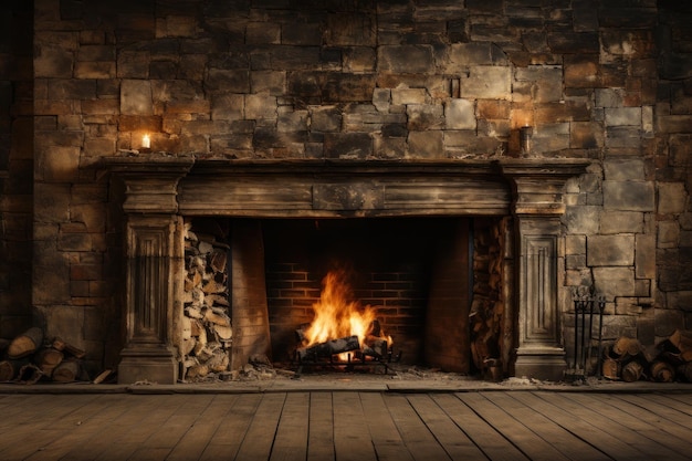 chimenea en una casa antigua