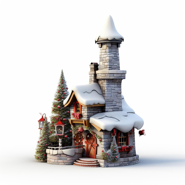 chimenea casa de navidad