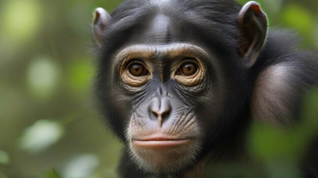 Foto el chimpancé en el bosque el chimpancés en el bosque protegido de kibale safari en uganda vida silvestre africana