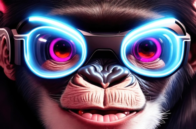 Chimpancé con gafas VR