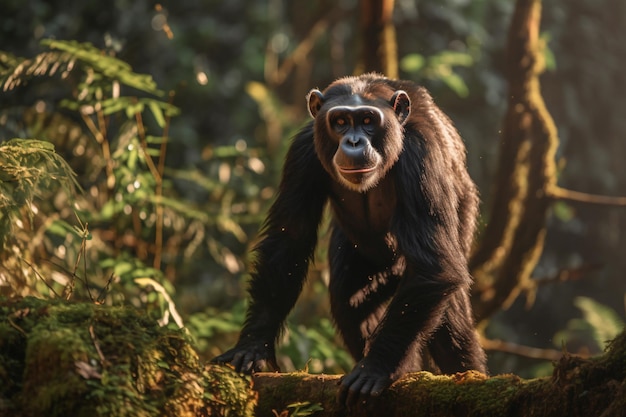 Foto un chimpancé en la jungla