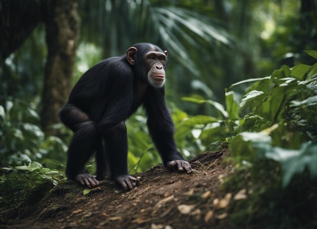 Un chimpancé negro
