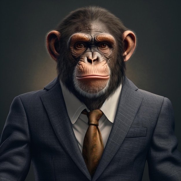 Un chimpancé en un traje de IA generativa