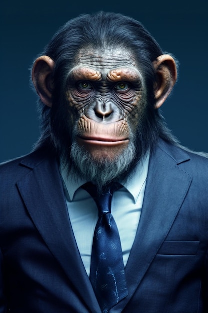 Un chimpancé en un traje de IA generativa