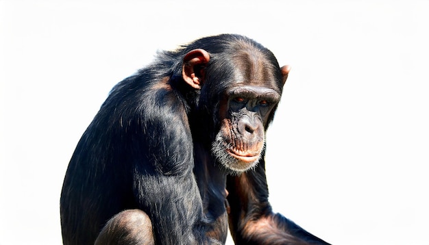 Foto chimpanzé em branco