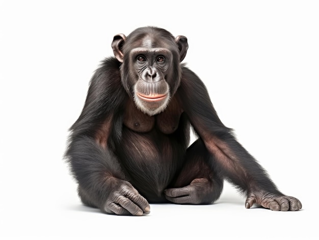 Chimpanzé em fundo branco