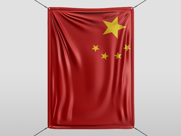 china de bandeira de renderização 3D isolada e fundo branco
