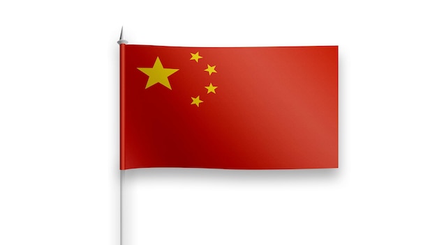 China-Flagge auf weißem Hintergrund