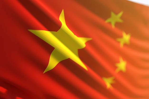 China-Flagge Flagge der Volksrepublik China weht im Wind