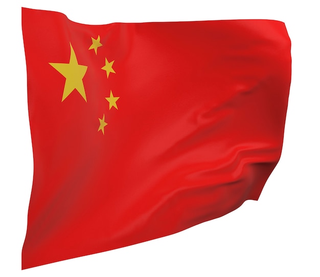 China Flagge isoliert. Winkendes Banner. Nationalflagge von China