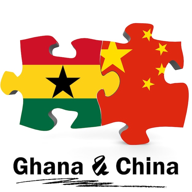 China- und Ghana-Flaggen im Puzzle