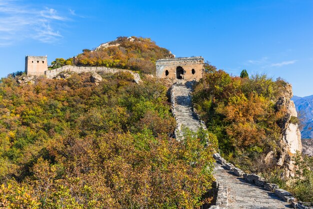 China zur Großen Mauer, auf dem Hügel.