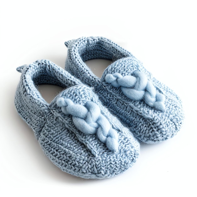 Foto chinelos de bebê em creche de aquarela azul empoeirada