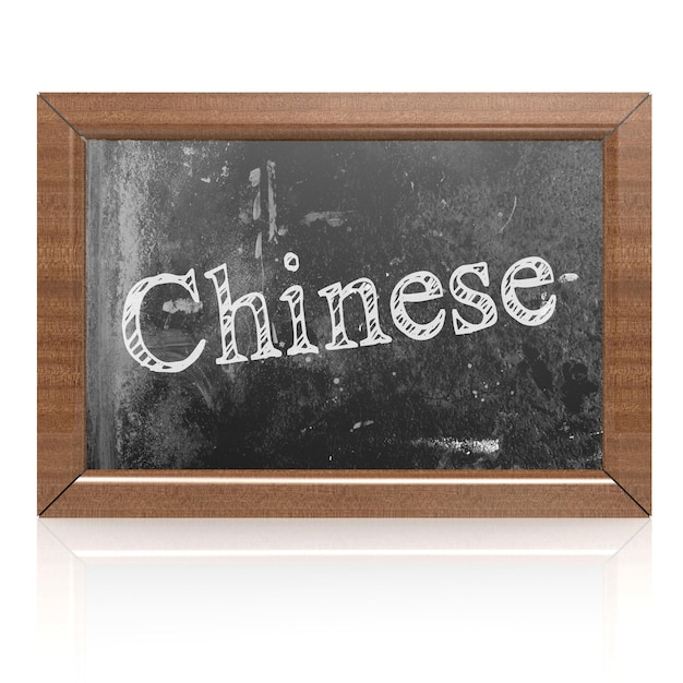 Chinesisch auf Tafel geschrieben