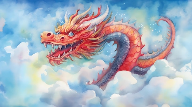 Chinesische Drachen-Illustration Generative KI