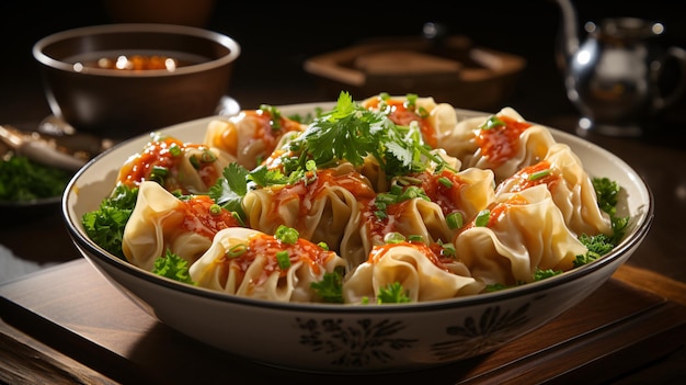 Chinesische Knödel und kantonesischer Tee