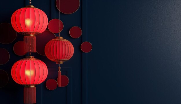 Chinesische Laterne auf rotem Hintergrundlampe Lichtbild und verwenden Sie es als Tapeten Poster und Banner Design