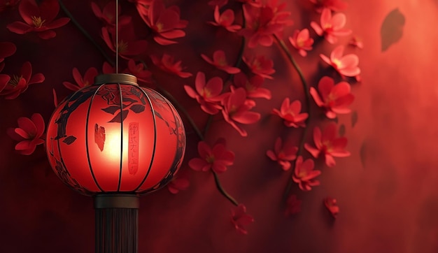 Chinesische Laterne auf rotem Hintergrundlampe Lichtbild und verwenden Sie es als Tapeten Poster und Banner Design