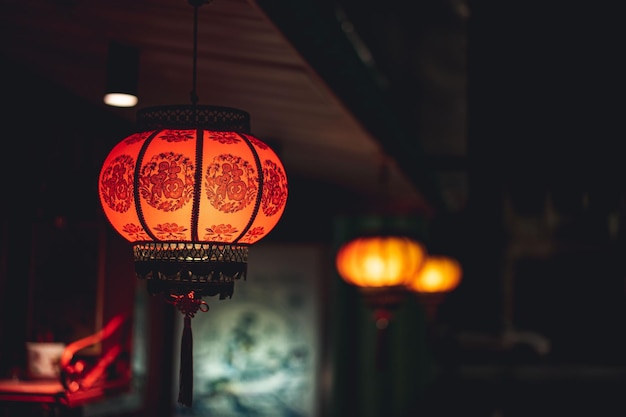 Chinesische Laterne in der Nacht