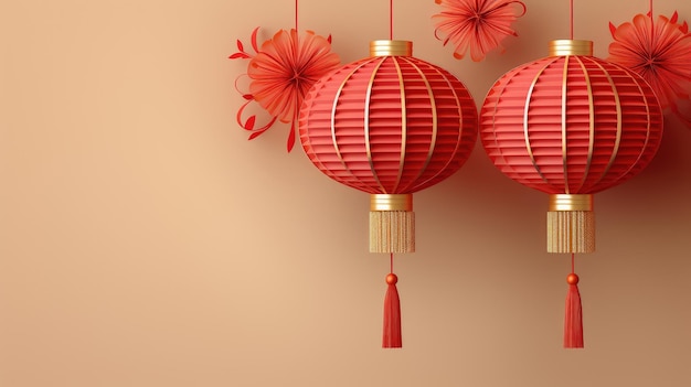 Chinesische Laternen Chinesisches Neujahr traditionelles asiatisches Dekor Kopierraum
