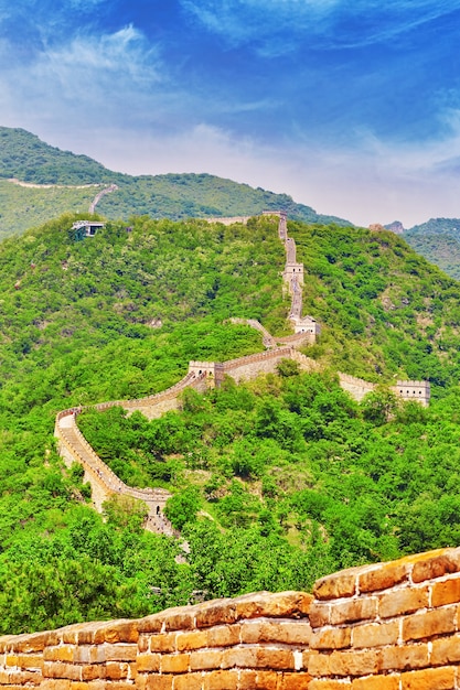 Chinesische Mauer, Abschnitt "Mitianyu". Vororte von Peking.