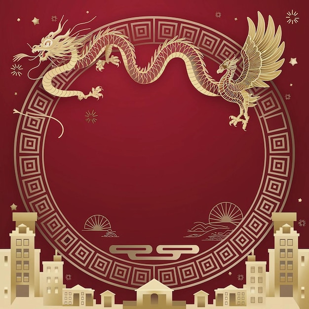 chinesische Neujahrs-Photocall-Vorlage Banner-Poster-Illustration