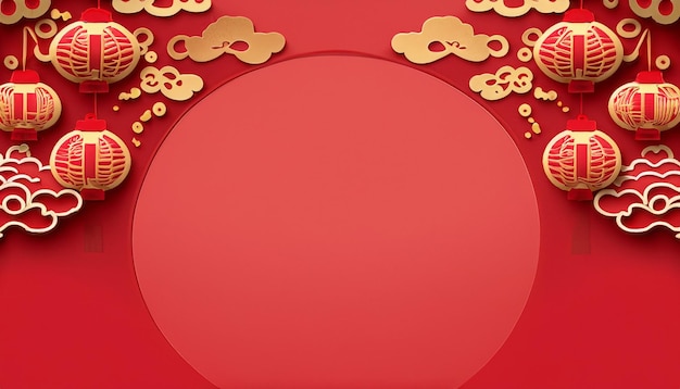 chinesische Neujahrsdekoration roter Hintergrund