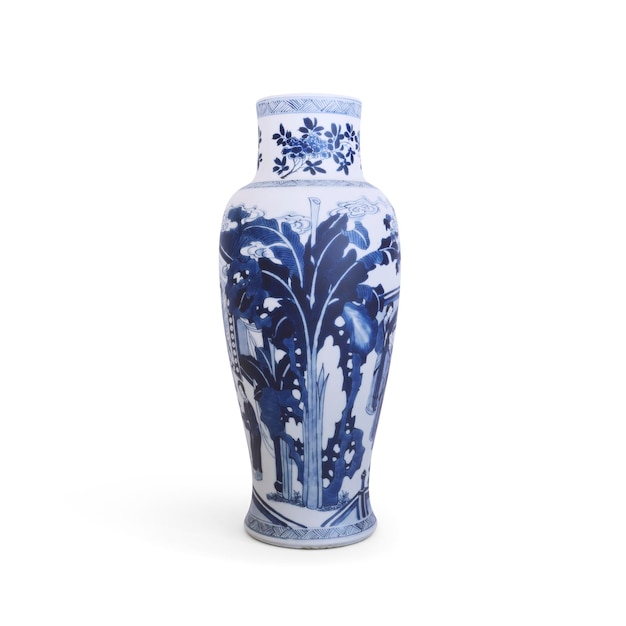 Foto chinesische porzellanvase auf weißem hintergrund 3d-render