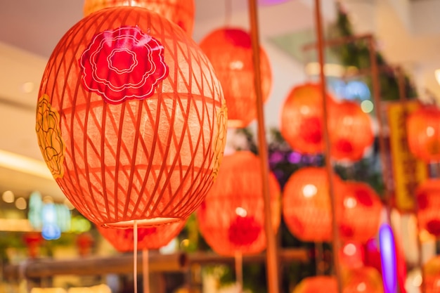 Chinesische rote Laternen für das chinesische Neujahr