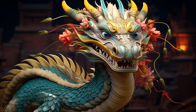 Foto chinesischer drachen-pixar-stil