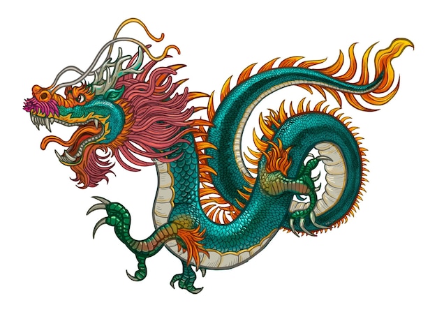 Chinesischer Drachen-PNG-Aufkleber magische Kreatur mit durchsichtigem Hintergrund