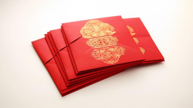 Chinesischer Geldumschlag, der Glück und Wohlstand symbolisiert und traditionell während der Feier geschenkt wird