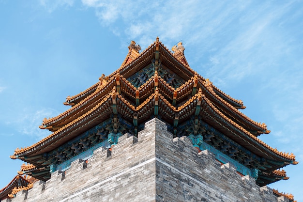 Chinesischer Palast Schönes altes Designdach