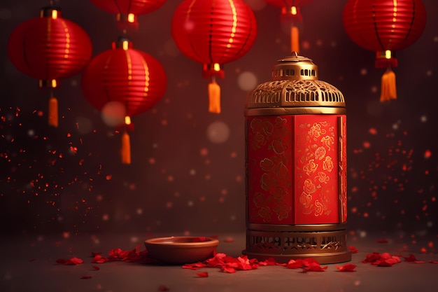 Chinesisches Jahr der traditionellen Rot-Gold-Lampe