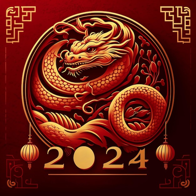 Chinesisches Neujahr 2024 Jahr des Drachen