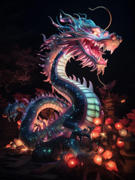 Foto chinesisches neujahr des drachen ai erzeugte illustration